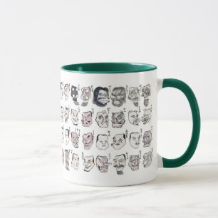 Hokusai , Image of faces from the Hokusai manga Mug