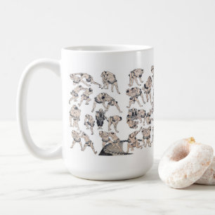 Hokusai , Image of Sumo wrestlers Coffee Mug