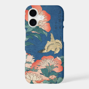 Hokusai Japanese Art Peonies and Canary Bird