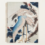 Hokusai Japanese Art Two Cranes Snowy Pine Planner<br><div class="desc">This work is a classic Japanese Ukiyo-e woodblock print, often titled "Cranes on a Snow-covered Pine Tree, " created by the esteemed artist Katsushika Hokusai (1760-1849) around 1834. The artwork features two elegant red-crowned cranes perched amidst snow-laden pine branches, a composition rich in cultural symbolism. Both the cranes and pine...</div>