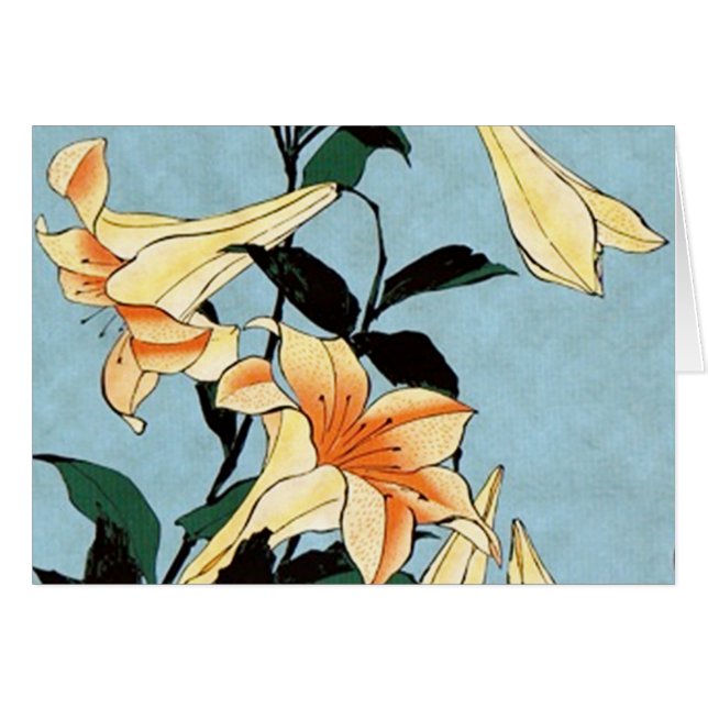 Hokusai Japanese Lilies (Front Horizontal)