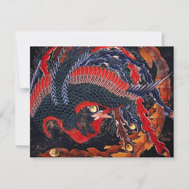 Hokusai Japanese Phoenix Invitations (Front)