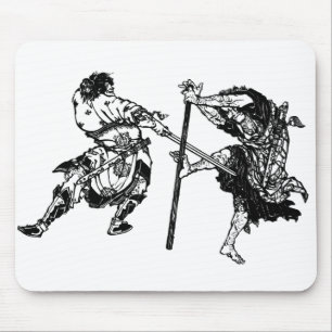 Hokusai manga samurai 1 mouse mat