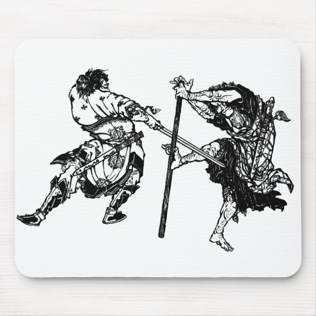 Hokusai manga samurai 1 mouse mat (Front)
