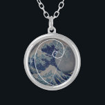 Hokusai Meets Fibonacci, Golden Ratio Silver Plated Necklace<br><div class="desc">"The Great Wave" by Hokusai,  the perfect example of Fibonacci spiral,  golden ratio being a "Fibonacci code" for art,  science and math. Fascinating artists and scientists for centuries.</div>