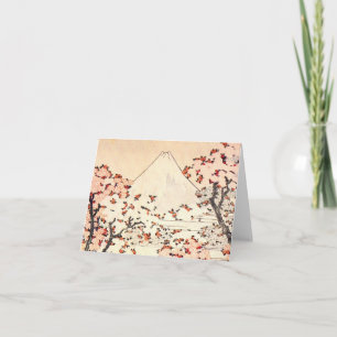 Hokusai Mount Fuji Cherry Blossoms Note Card