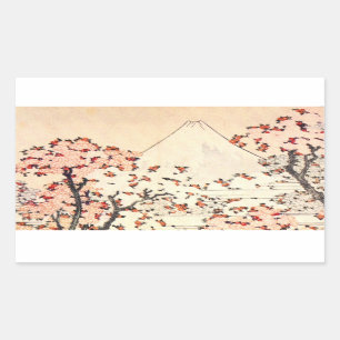 Hokusai Mount Fuji Cherry Blossoms Stickers