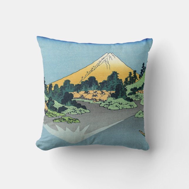 Hokusai - Mount Fuji Reflects in Lake Kawaguchi  Cushion (Front)