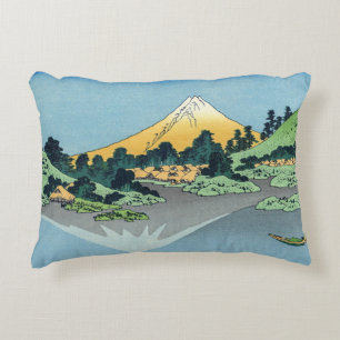 Hokusai - Mount Fuji Reflects in Lake Kawaguchi  Decorative Cushion