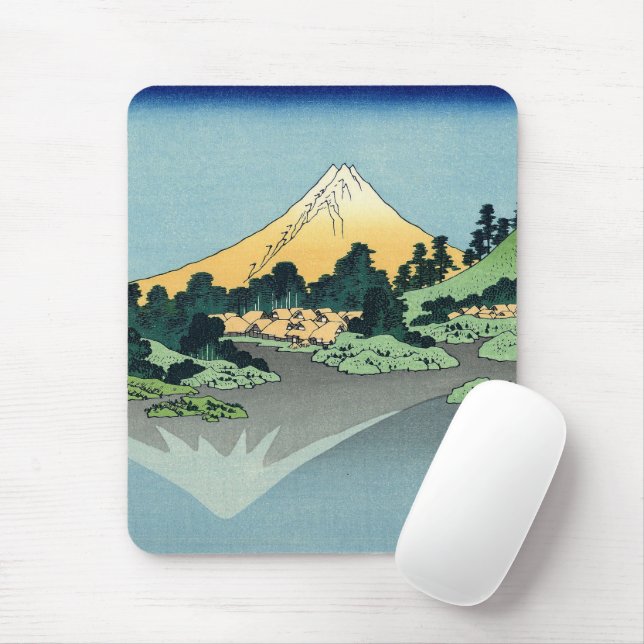 Hokusai Mount Fuji reflects in Lake Kawaguchi    Mouse Mat (With Mouse)