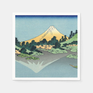 Hokusai Mount Fuji reflects in Lake Kawaguchi    Napkin