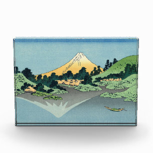 Hokusai Mount Fuji reflects in Lake Kawaguchi Photo Block