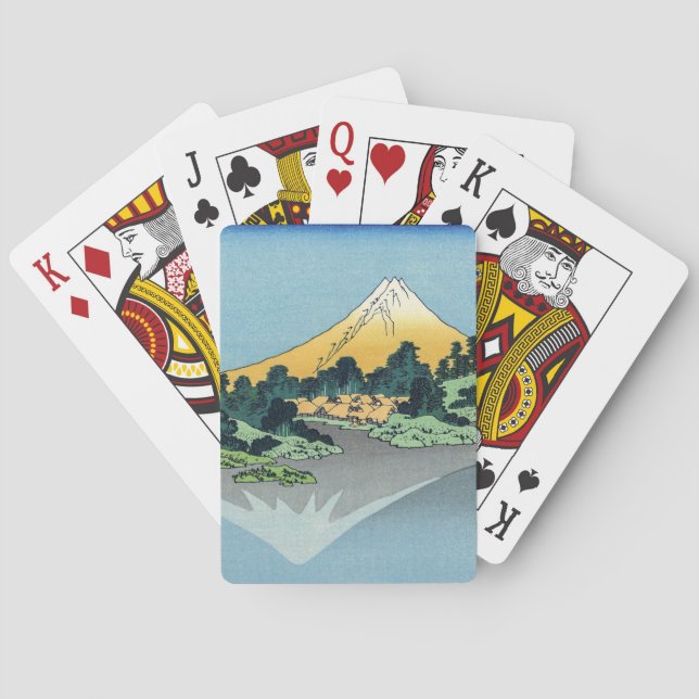 Hokusai - Mount Fuji Reflects in Lake Kawaguchi Playing Cards (Back)