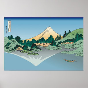 Hokusai Mount Fuji reflects in Lake Kawaguchi Poster