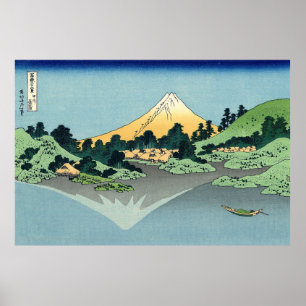Hokusai Mount Fuji reflects in Lake Kawaguchi Poster