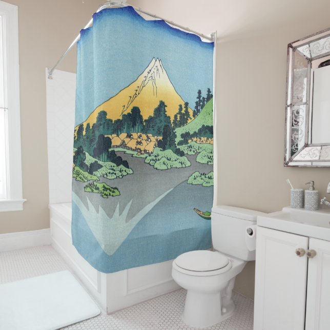 Hokusai - Mount Fuji Reflects in Lake Kawaguchi Shower Curtain (In Situ)