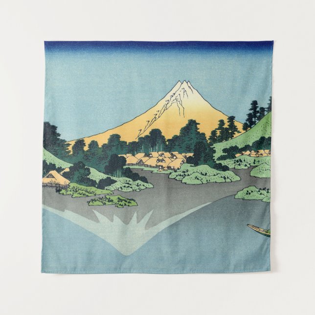 Hokusai Mount Fuji reflects in Lake Kawaguchi  Tapestry (Front)