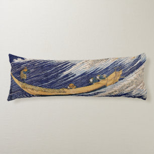 Hokusai Ocean Waves Sea Boats Body Cushion