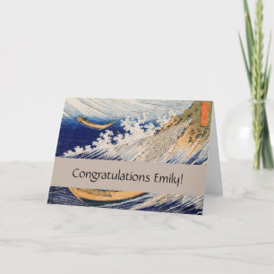 Hokusai Ocean Waves Sea Boats Card