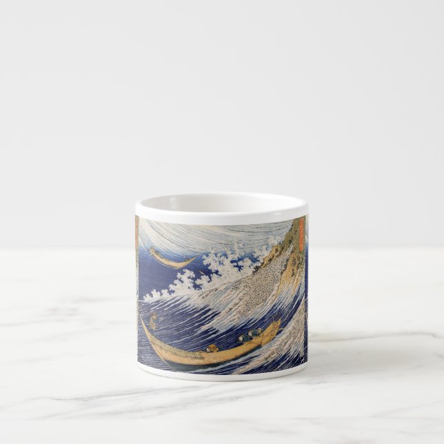 Hokusai Ocean Waves Sea Boats Espresso Cup (Front)