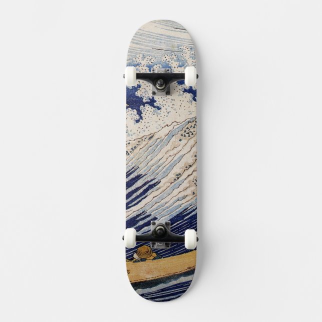 Hokusai Ocean Waves Sea Boats Skateboard (Front)