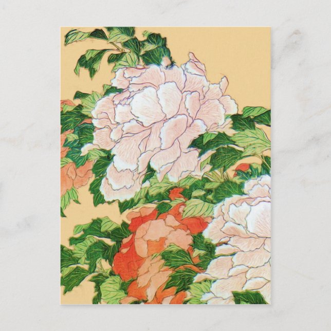 Hokusai Peonies and Butterfly Reboot Postcard (Front)