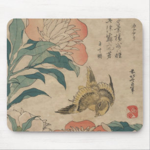Hokusai Peony and Canary Mouse Mat