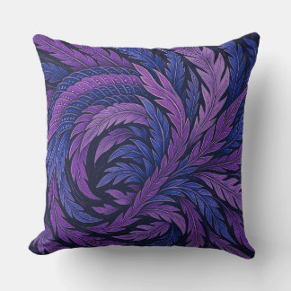Hokusai Phoenix Cushion | Purple & Blue Feather