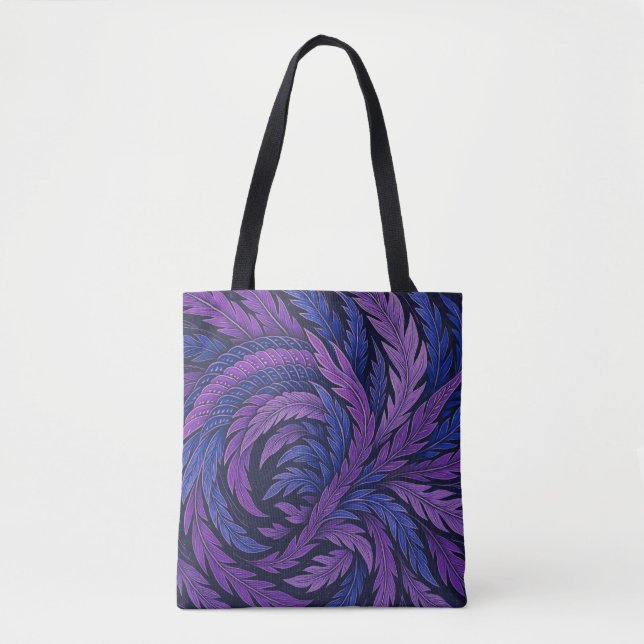 Hokusai Phoenix Tote Purple Feather Japan Art (Front)