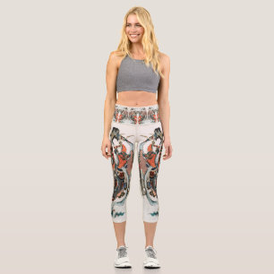 Hokusai’s Japanese Woman - Pretty Capris Leggings
