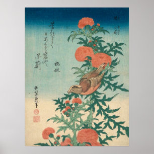 Hokusai Shrike and Blessed Thistle GalleryHD Poster
