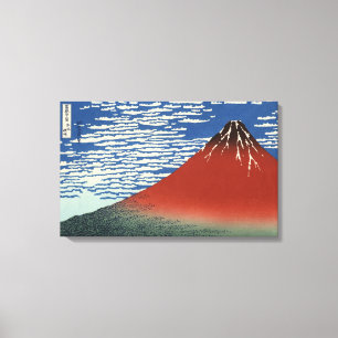 Hokusai South Wind Clear Sky Red Fuji Canvas Print