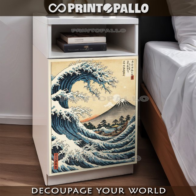 Hokusai style japanese wave, ink on rice paper (Creator Uploaded)