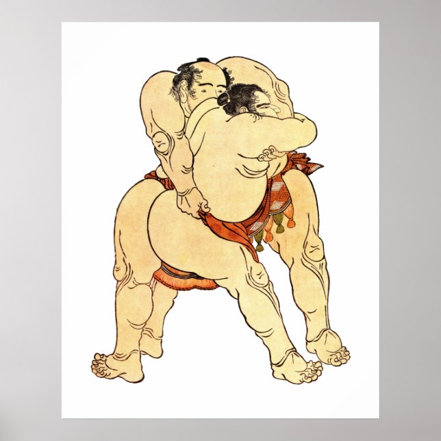 Hokusai Sumo Wrestlers Poster (Front)