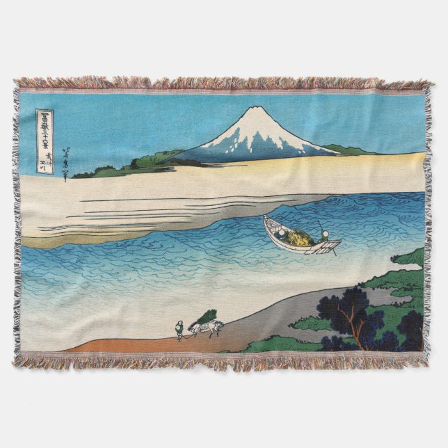 Hokusai - Tama river in the Musashi province Throw Blanket (Front)