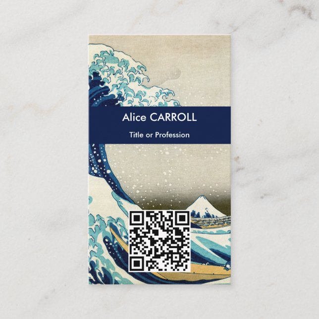 Hokusai - The Great Wave off Kanagawa - QR Code Business Card (Front)