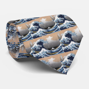 Hokusai , “ The Great Wave off Kanagawa ” Tie