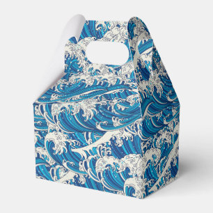 Hokusai the Great Wave Pattern Nautical Blue wave Favour Box