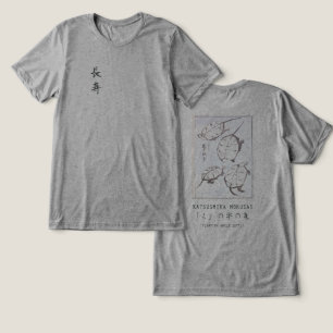 Hokusai Turtle Drawing Japanese Minimalism Grey Tri-Blend Shirt