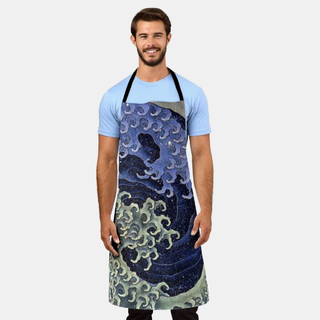 Hokusai Wave, Hokusai Apron (Worn)