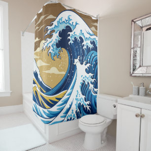 Hokusai Wave Shower Curtain