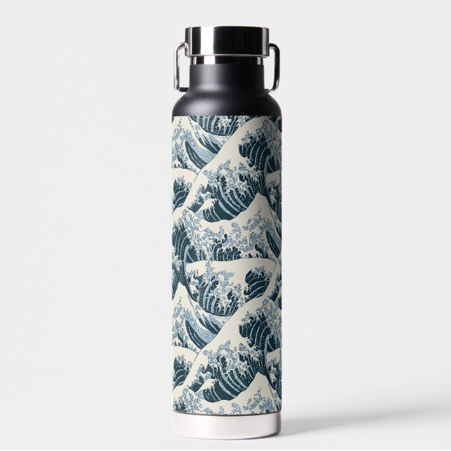 Hokusai Wave Water Bottle (Front)