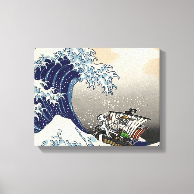  Hokusai waves Premium Wrapped Canvas (Gloss) (Front)