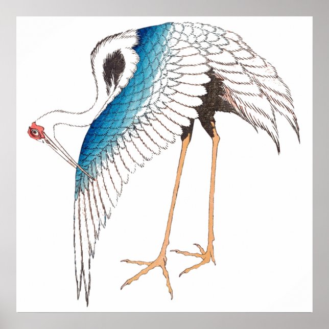 Hokusai's crane poster (Front)