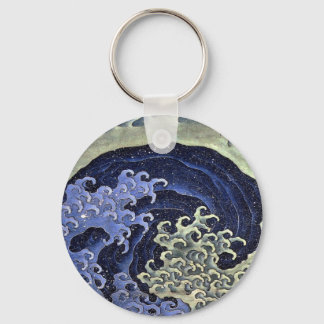 Hokusai's Feminine Wave Key Ring