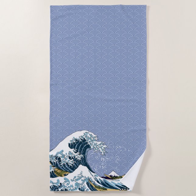 Hokusai's Great Wave off Kanagawa Beach Towel (Front)