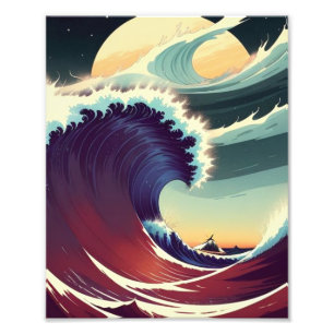 Hokusai's Masterpiece: The Great Wave Beckons Photo Print