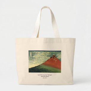 Hokusai's South Wind, Clear Sky or "Red Fuji" Large Tote Bag