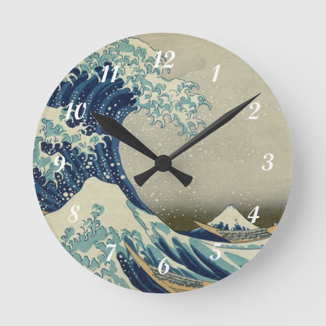 Hokusai's The Great Wave off Kanagawa Round Clock (Front)