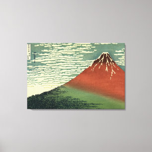 Hokusai's Ukiyo-e South Wind Clear Sky or Red Fuji Canvas Print